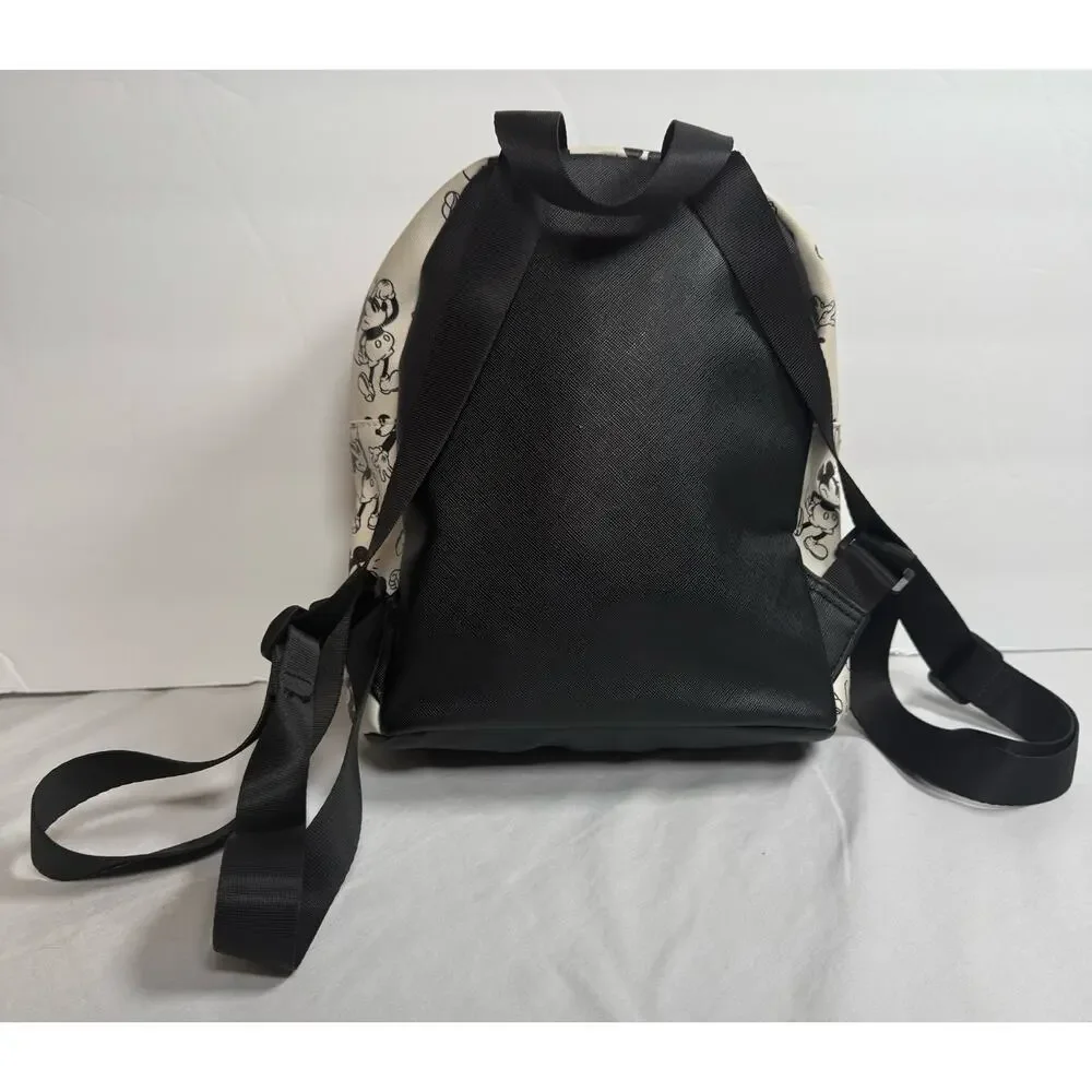 Bioworld Disney Mickey Mouse Mini Backpack Black White Zippered Closure
